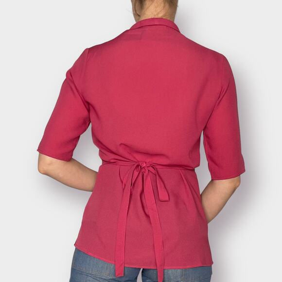 70s Gloria Vanderbilt Pink blouse with Tie Waist‎ - Picture 5 of 5